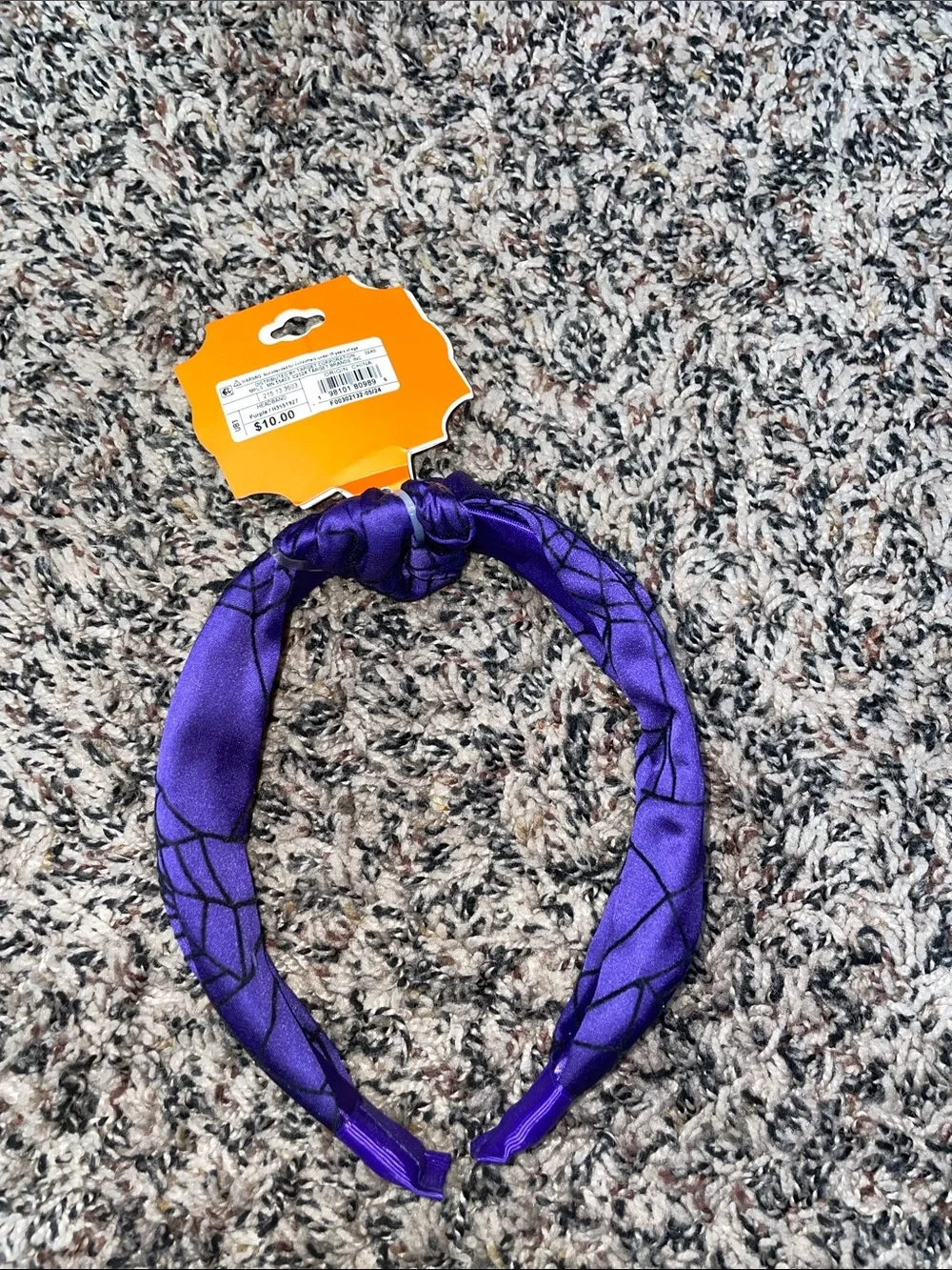 Boo! Girls Purple And Black Spiderweb Print Headband OS NWT
